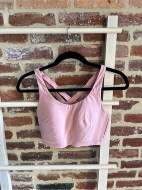 lululemon athletica Light Pink Cross-Back Longline Sports Bra